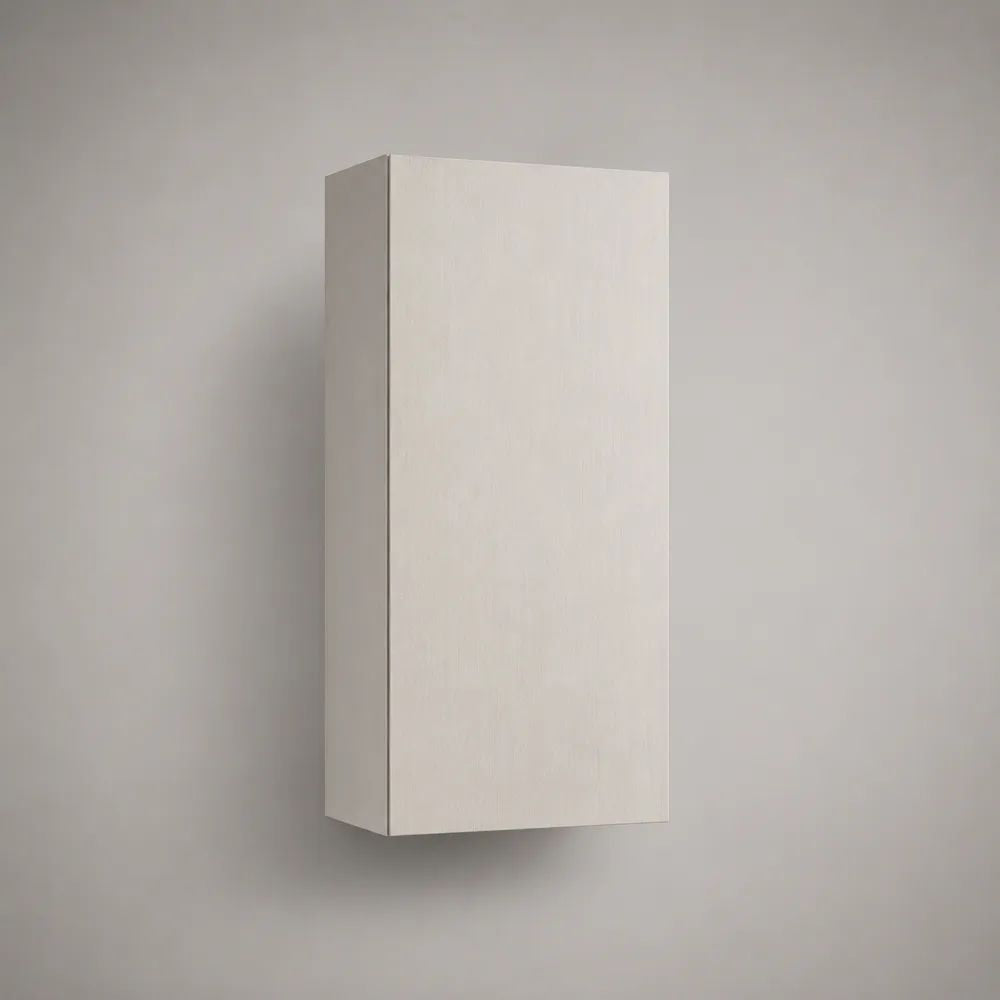 Hängeschrank mit Tür und 2 Einlegeböden, Wandregal aus melaminbeschichteter Spanplatte, Weiß, 40 × 80 × 25 cm